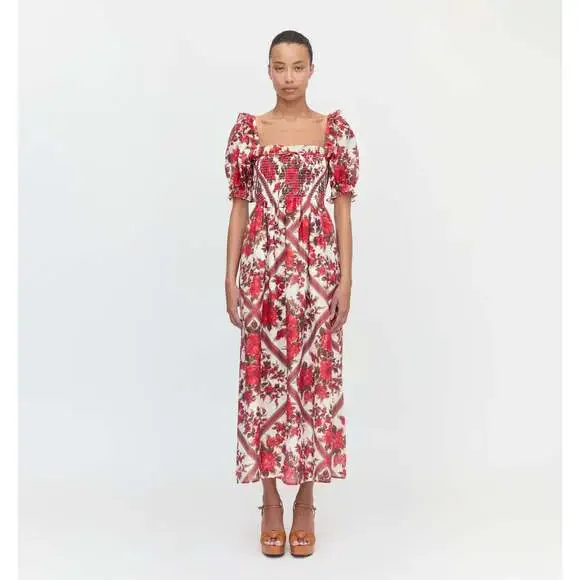 Hill House Home The Scarlett Nap Dress - Red Diamond Rose Size SRed Diamond Rose - Picture 2 of 3